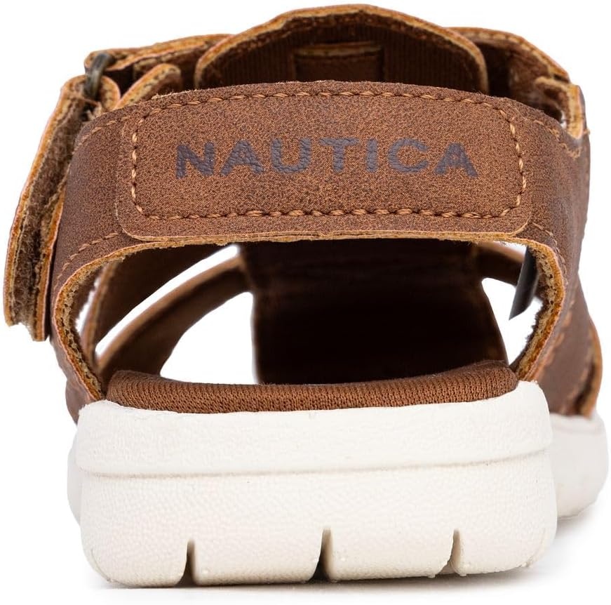 image:imageNautica Toddler Sandals ClosedToe Athletic Summer Shoes for Boys amp Girls with Adjustable Straps Perfect for Active Play Toddler amp Little Kid SizesCognac
