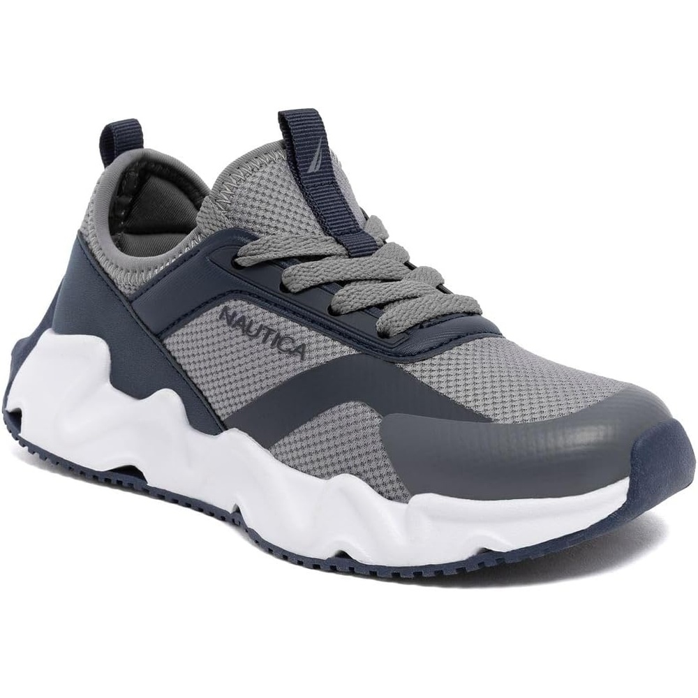 image:imageNautica Kids Running Sneakers Comfortable Shoes for Boys and Girls Sizes for Big amp Little Kids LaceUpBungee ManalapinNavy Multimaybella
