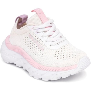 Nautica Girls Toddler Knit Slip-On Sneakers with Max Comfort Sole, Bungee Closure, Tennis Running Shoes for School and Play (Toddler/Little Kid)(White Pink Lilac)