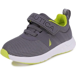 Nautica Kids Fashion Sneaker Athletic Running Shoe with One Strap |Boys – Girls|(Toddler/Little Kid)(Storm Grey Lime)