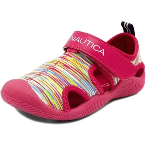 Nautica Kids Water Shoes for Boys Girls Toddler Quick Dry Swim Shoes Aqua Socks Beach Pool Closed Toe Barefoot Summer Watershoes for Toddlers Size 5-12(Neon Multi)