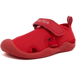 Nautica Kids Water Shoes for Boys Girls Toddler Quick Dry Swim Shoes Aqua Socks Beach Pool Closed Toe Barefoot Summer Watershoes for Toddlers Size 5-12(Red Small Mesh)