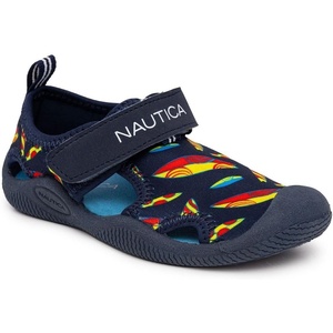 Nautica Kids Water Shoes for Boys Girls Toddler Quick Dry Swim Shoes Aqua Socks Beach Pool Closed Toe Barefoot Summer Watershoes for Toddlers Size 5-12(Navy Multi Surfs)