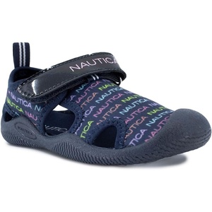 Nautica Kids Water Shoes for Boys Girls Toddler Quick Dry Swim Shoes Aqua Socks Beach Pool Closed Toe Barefoot Summer Watershoes for Toddlers Size 5-12(Navy Rainbow Logo)