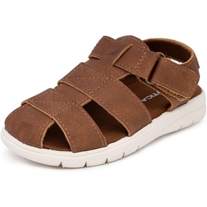 Nautica Toddler Sandals – Closed-Toe Athletic Summer Shoes for Boys & Girls with Adjustable Straps, Perfect for Active Play (Toddler & Little Kid Sizes)(Cognac)