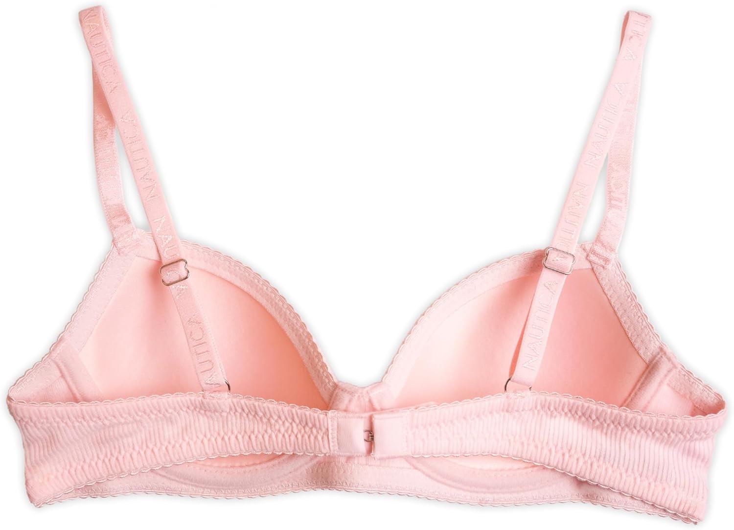 image:imageNautica Girls Training Bras 23 Pack ACup Ribbed Molded Starter Bras for Teens with Adjustable Straps Sizes 30A36ALt Bleach HthrChiffon RoseLt Heather Grey