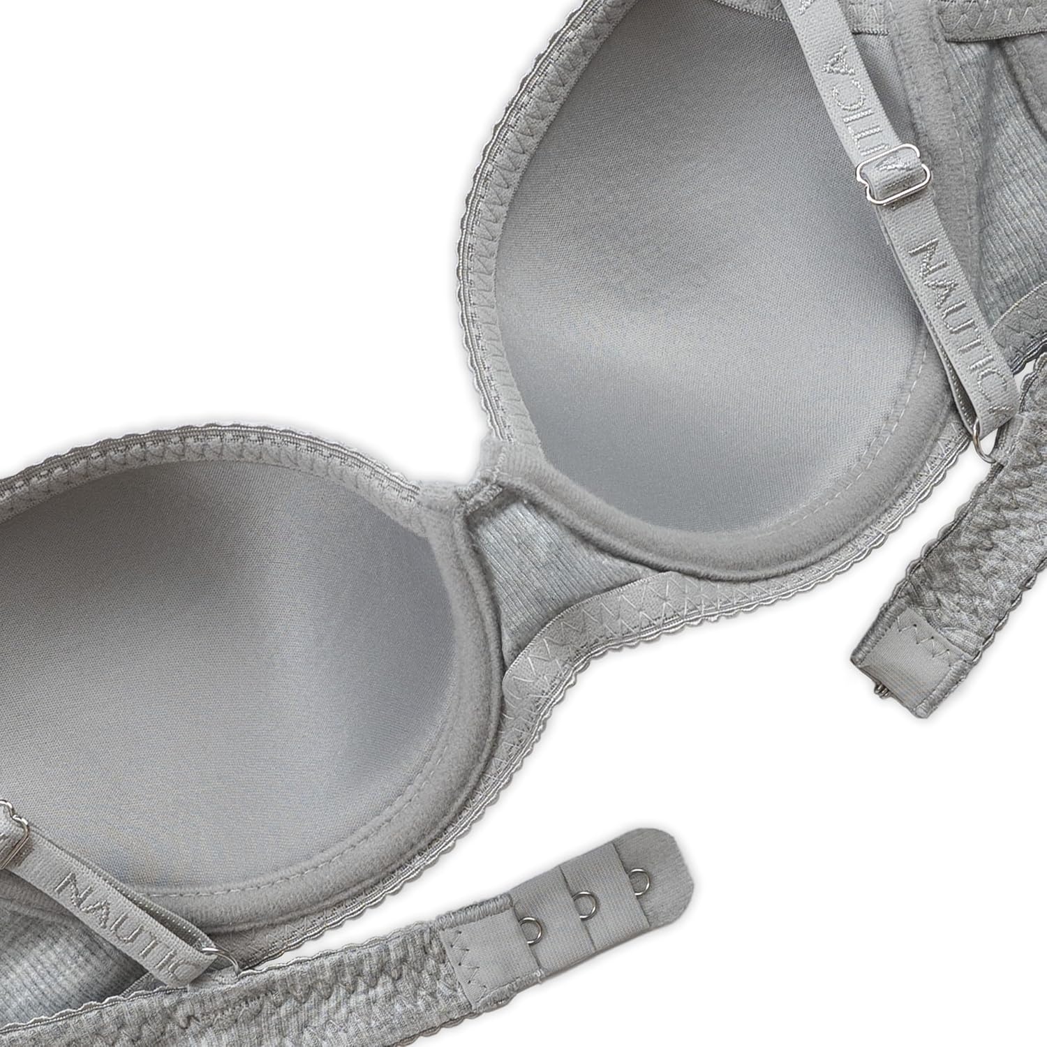 image:imageNautica Girls Training Bras 23 Pack ACup Ribbed Molded Starter Bras for Teens with Adjustable Straps Sizes 30A36ALt Bleach HthrChiffon RoseLt Heather Grey