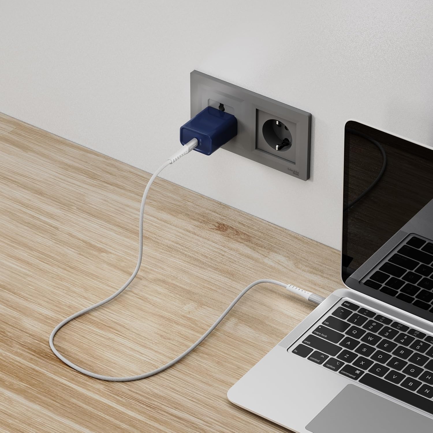 image:imageNautica USBC to USBC Cable 15W HighSpeed Charging Durable Braided Cable Premium Quality Universal Compatibility White