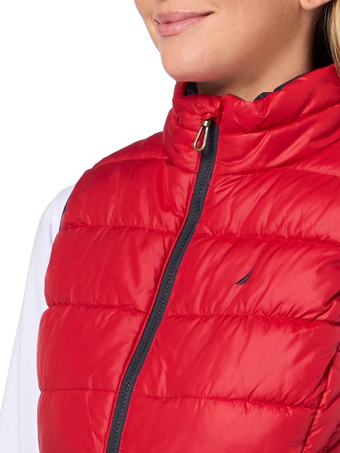 image:imageNautica Womens Zipup Sleeveless Puffer Vest JacketHaute Red