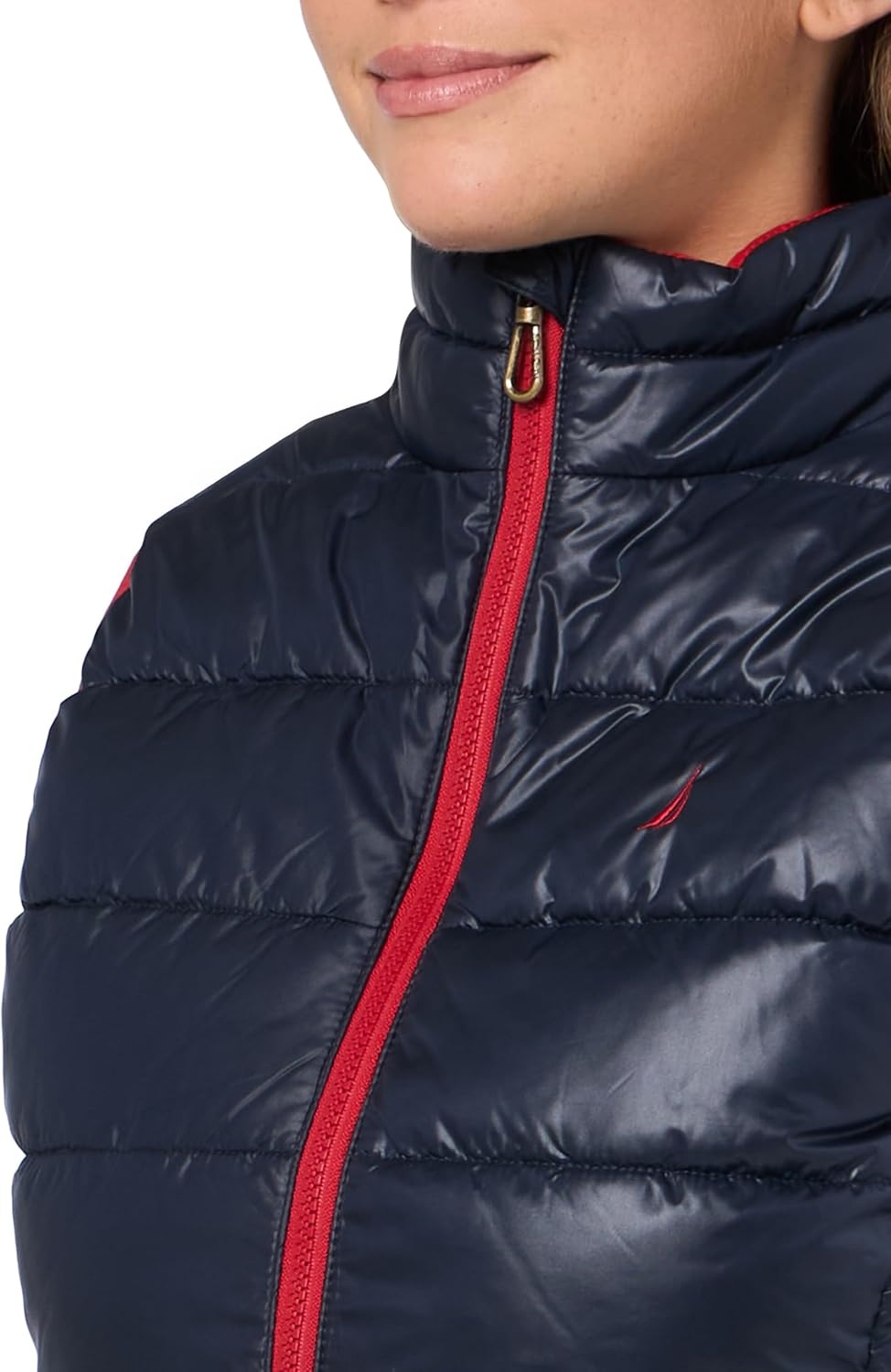 image:imageNautica Womens Zipup Sleeveless Puffer Vest JacketNight Sky