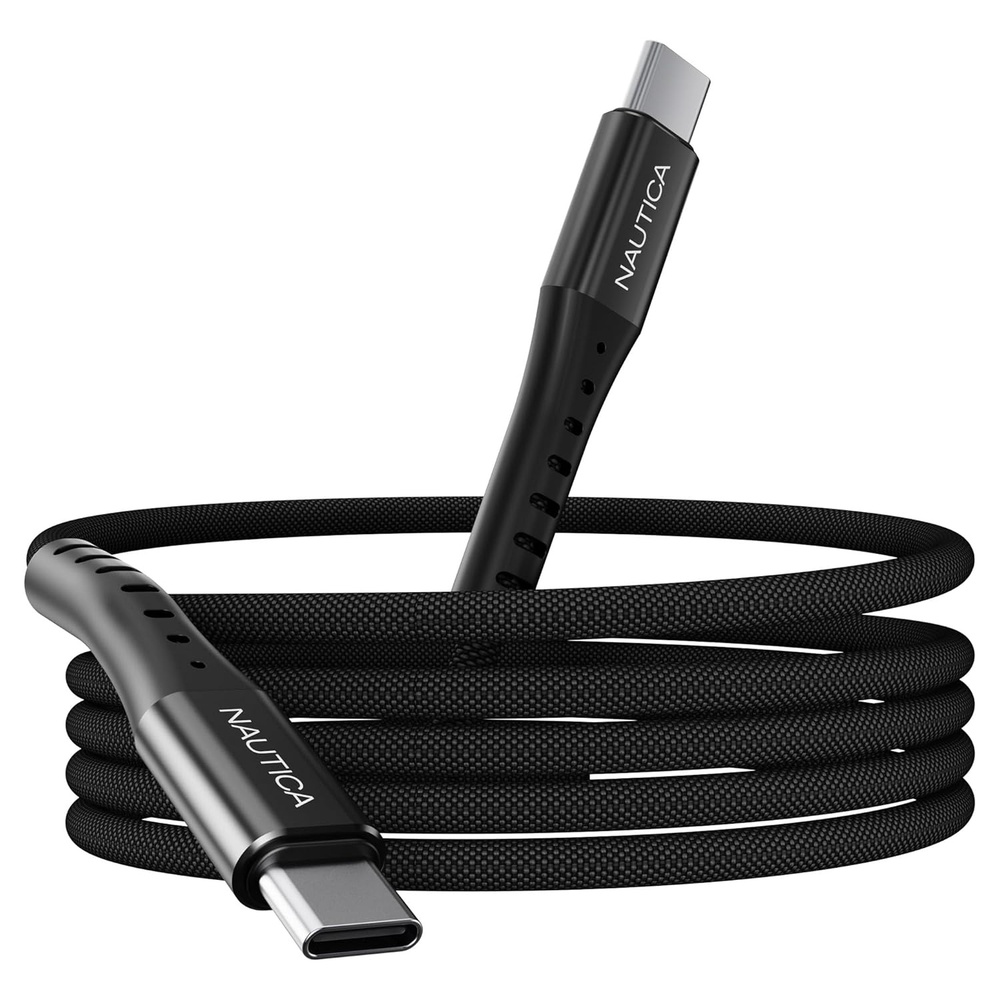 image:imageNautica USBC to USBC Cable 15W HighSpeed Charging Durable Braided Cable Premium Quality Universal Compatibility Black