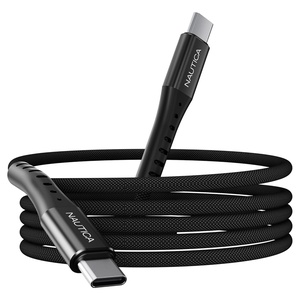 Nautica USB-C to USB-C Cable, 15W High-Speed Charging, Durable Braided Cable, Premium Quality, Universal Compatibility (Black)