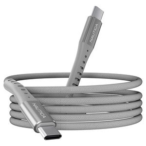 Nautica USB-C to USB-C Cable, 15W High-Speed Charging, Durable Braided Cable, Premium Quality, Universal Compatibility (Gray)
