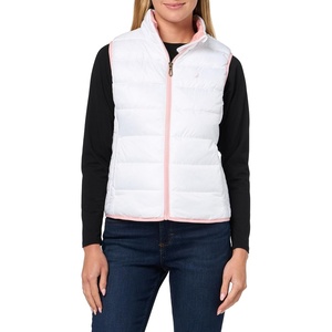 Nautica Women’s Zipup Sleeveless Puffer Vest Jacket(Bright White)