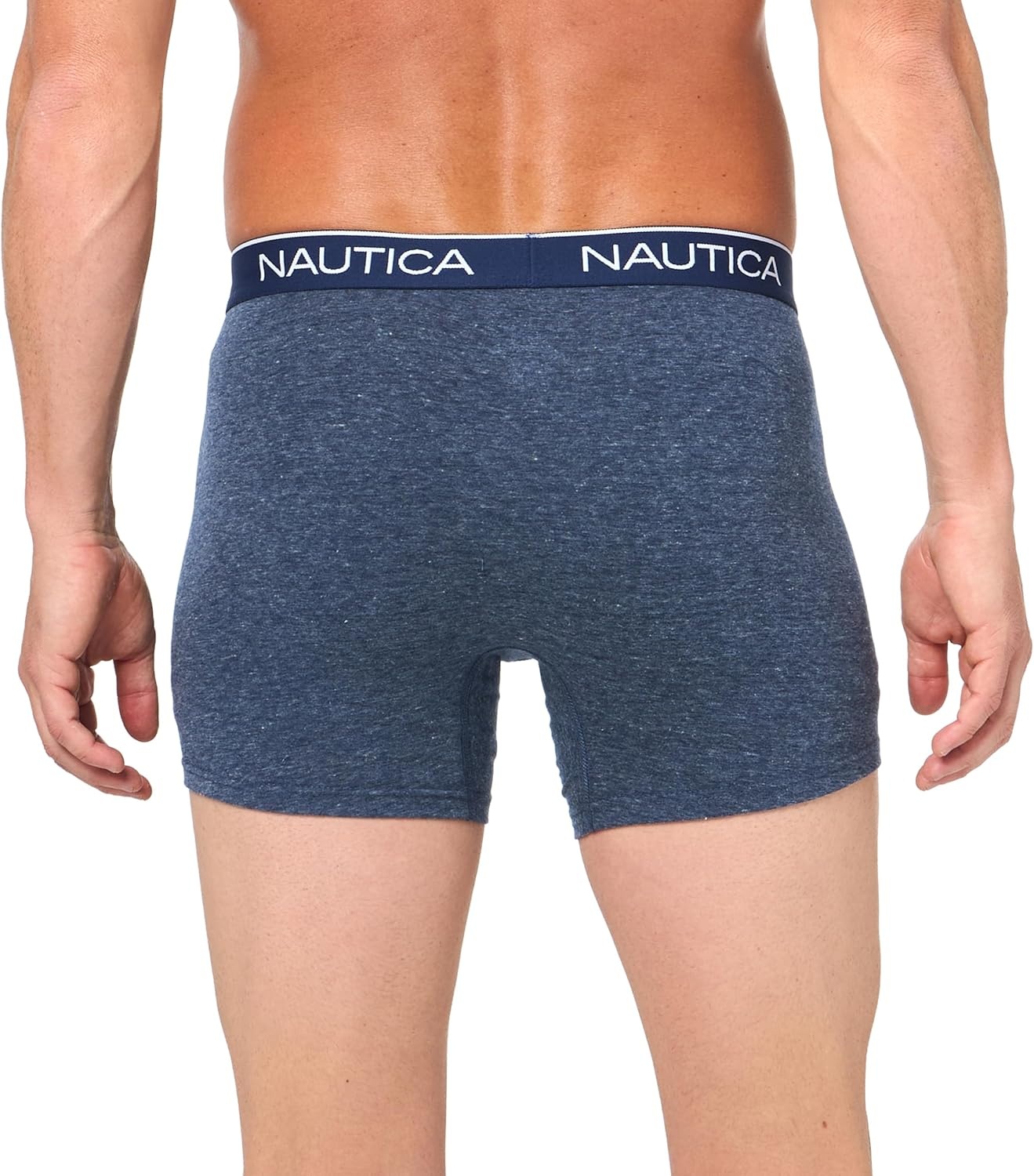 image:imageNautica Mens 4 Pack Heather Stretch Boxer BriefsBlue Red Gray Sea Mist Red Heather