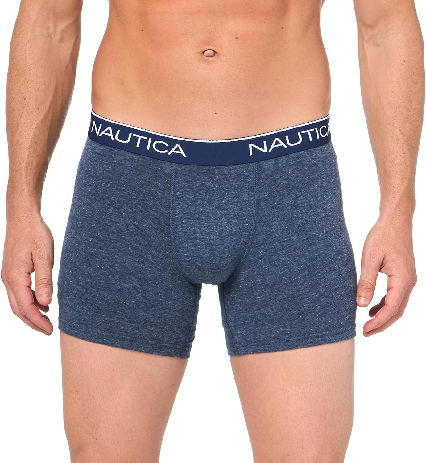 image:imageNautica Mens 4 Pack Heather Stretch Boxer BriefsBlue Red Gray Sea Mist Red Heather
