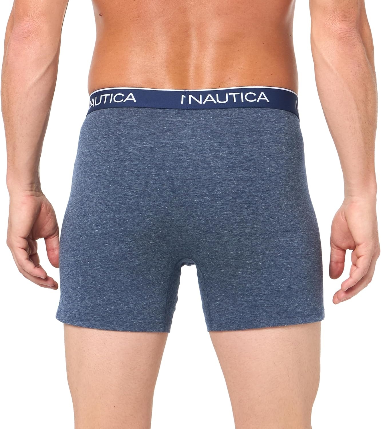 image:imageNautica Mens 4 Pack Heather Stretch Boxer BriefsPeacoatDutchIndigoSea Mist Heather