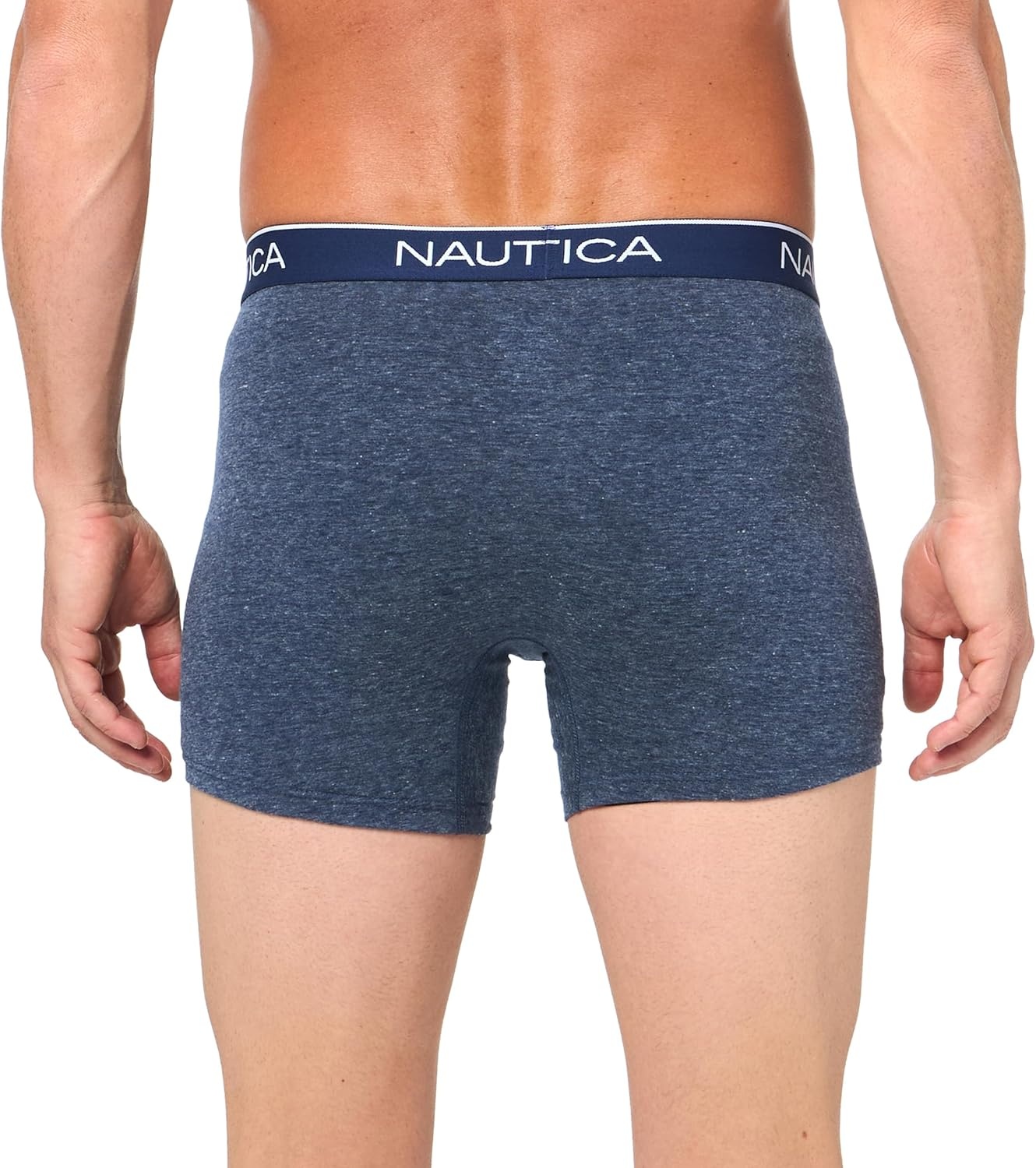 image:imageNautica Mens 4 Pack Heather Stretch Boxer BriefsPeacoatIndigoCharcoalOasis Pink Heather