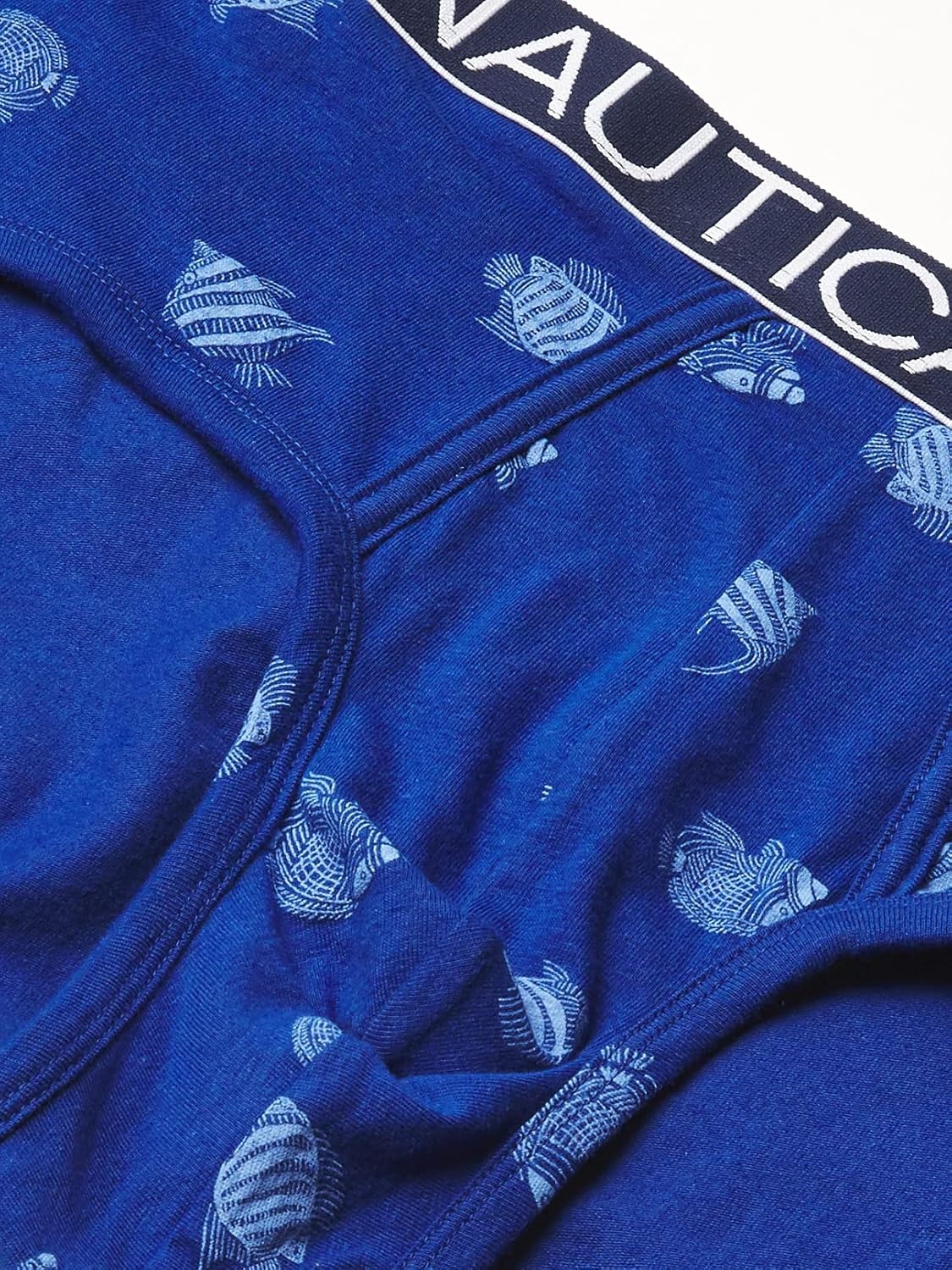 image:imageNautica Mens Classic Cotton Stretch 3Pack BriefsBlackCoastal SkyFish Print Windsurf