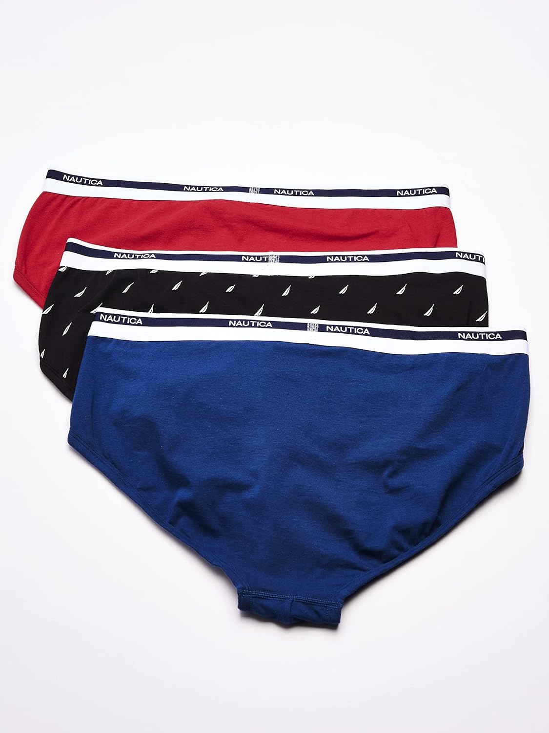 image:imageNautica Mens Classic Cotton Stretch 3Pack BriefsNautica RedEstate BlueSail Black