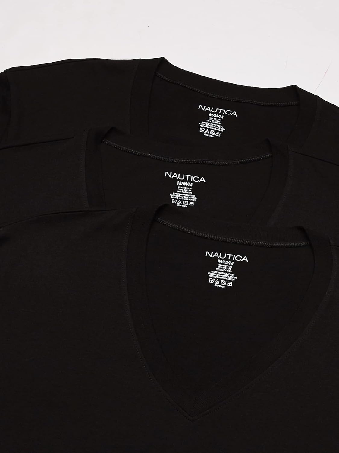image:imageNautica Mens Cotton VNeck 3Pack TShirtsBlack New 3 Pack