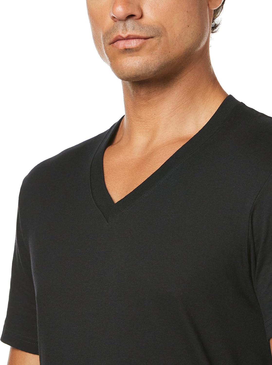 image:imageNautica Mens Cotton VNeck 3Pack TShirtsNew WhiteBlackHeather Grey 3 Pack