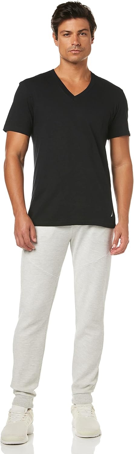 image:imageNautica Mens Cotton VNeck 3Pack TShirtsNew WhiteBlackHeather Grey 3 Pack