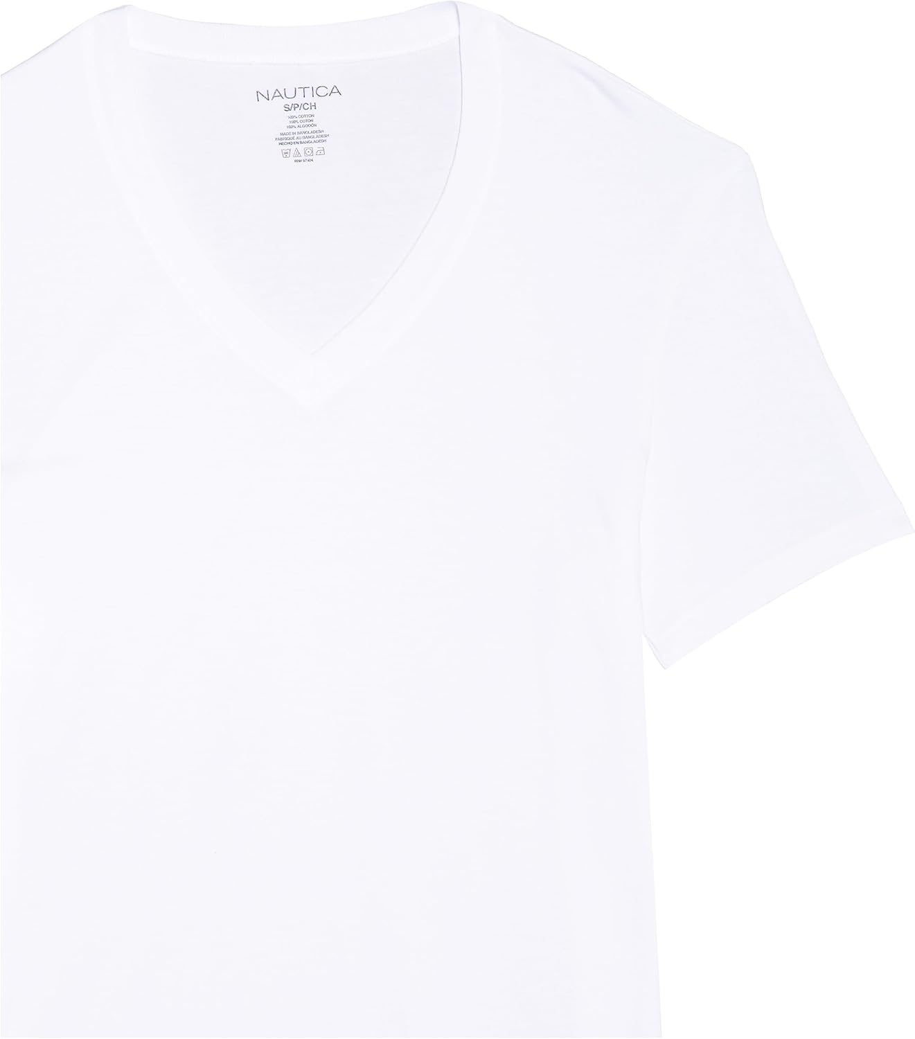 image:imageNautica Mens Cotton VNeck 3Pack TShirtsWhite New 3 Pack