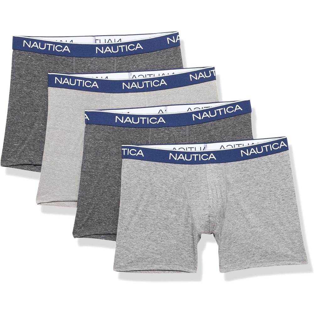 image:imageNautica Mens 4 Pack Heather Stretch Boxer Briefs2blackCharcoalHeather Grey