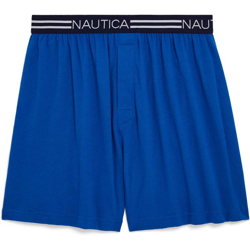 image:imageNautica Mens Classic Cotton Loose Knit BoxerSea Cobalt New