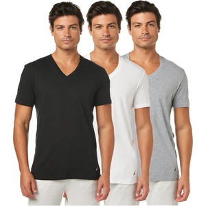 Nautica Men’s Cotton V-Neck 3-Pack T-Shirts(New White/Black/Heather Grey – 3 Pack)