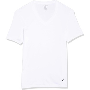 Nautica Men’s Cotton V-Neck 3-Pack T-Shirts(White New – 3 Pack)