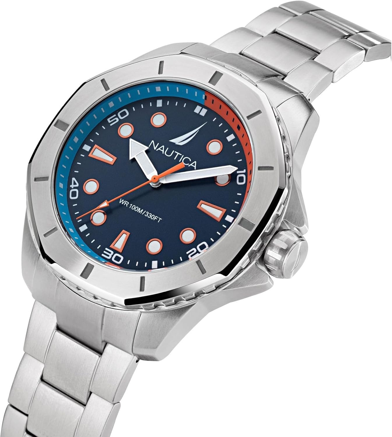 image:imageNautica Mens NAPKMS302 KOH May Bay Recycled 85 Stainless Steel Bracelet Watch