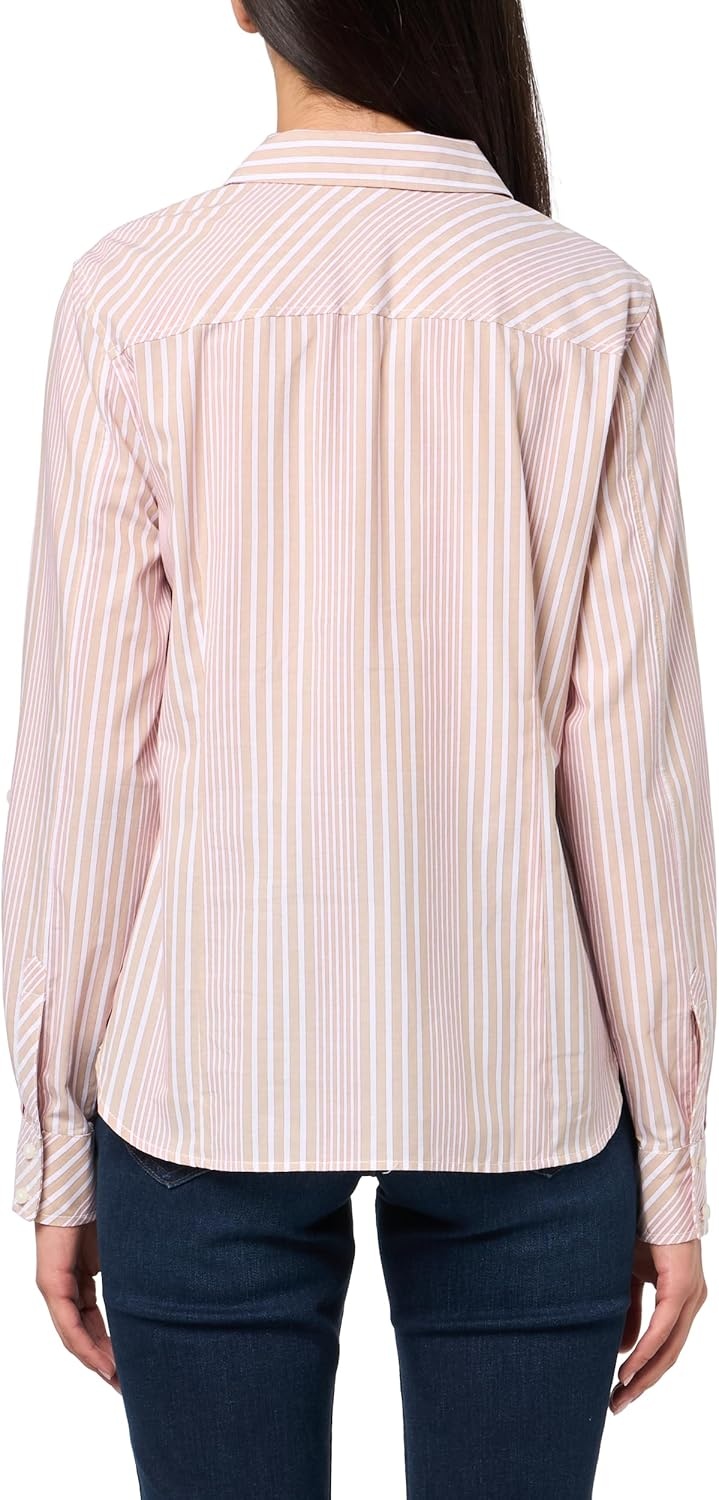 image:imageNautica Womens Button Front Long Sleeve Roll Tab ShirtTannin Multi