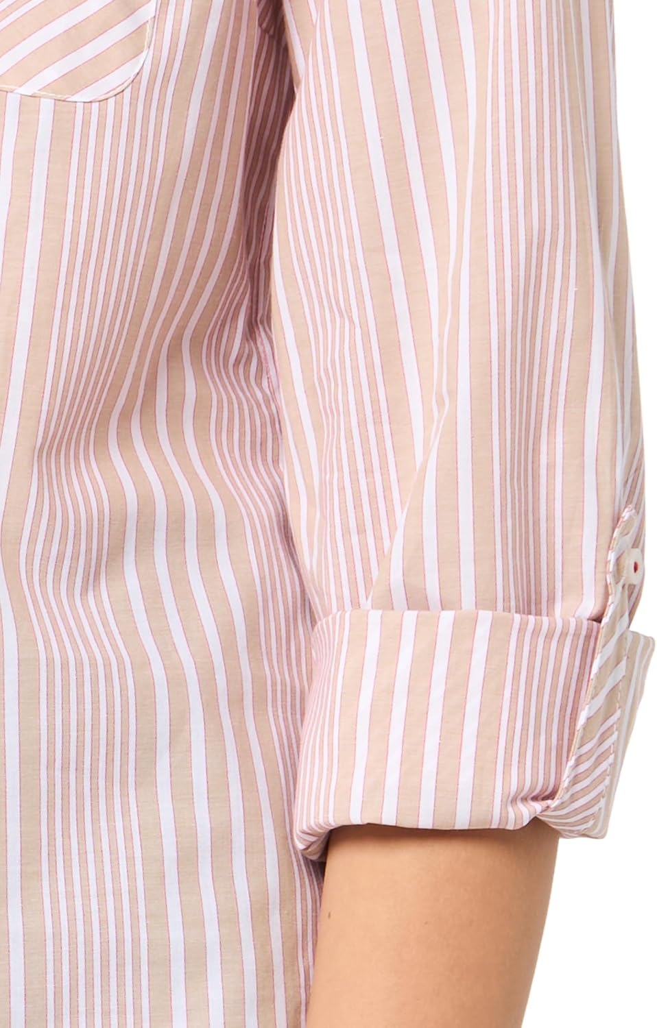 image:imageNautica Womens Button Front Long Sleeve Roll Tab ShirtTannin Multi