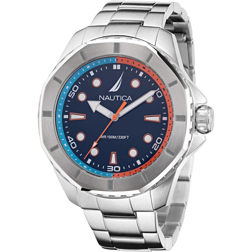 image:imageNautica Mens NAPKMS302 KOH May Bay Recycled 85 Stainless Steel Bracelet Watch