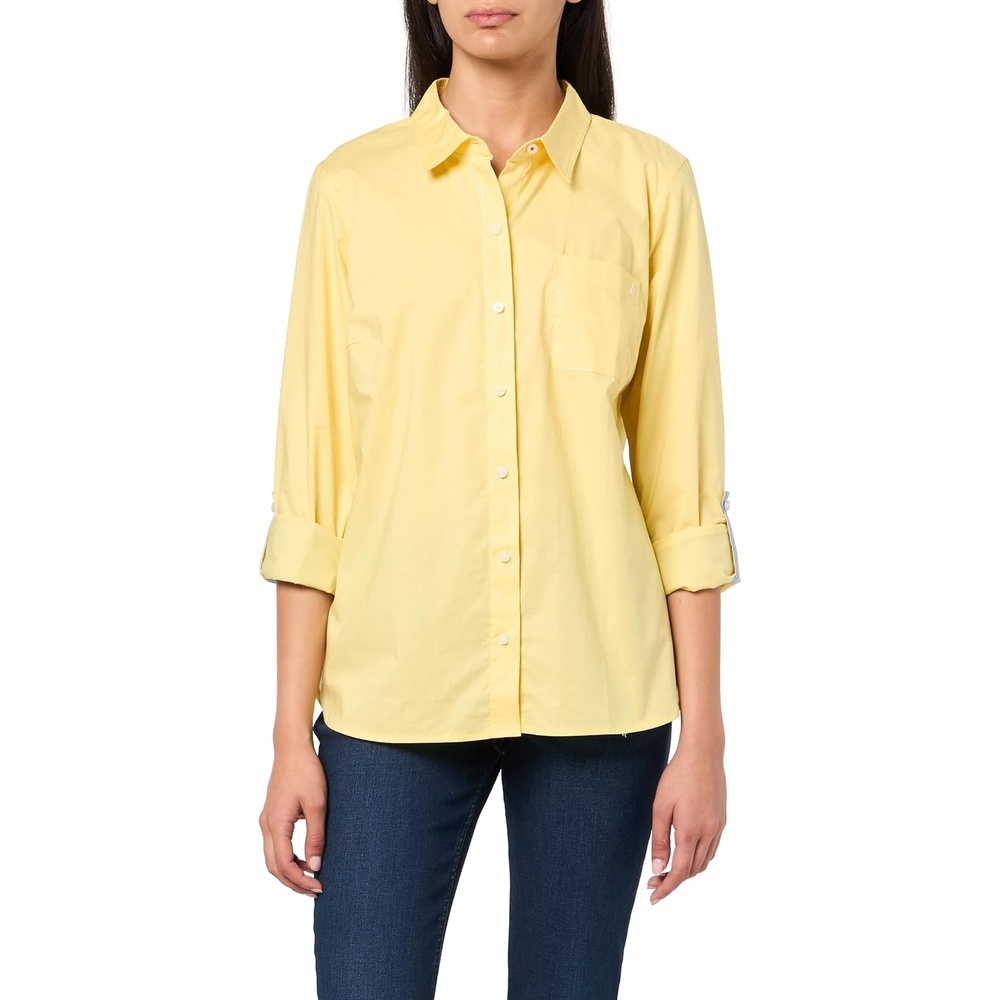 image:imageNautica Womens Button Front Long Sleeve Roll Tab ShirtSunshine