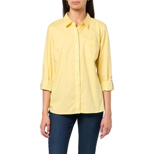 Nautica Women’s Button Front Long Sleeve Roll Tab Shirt(Sunshine)