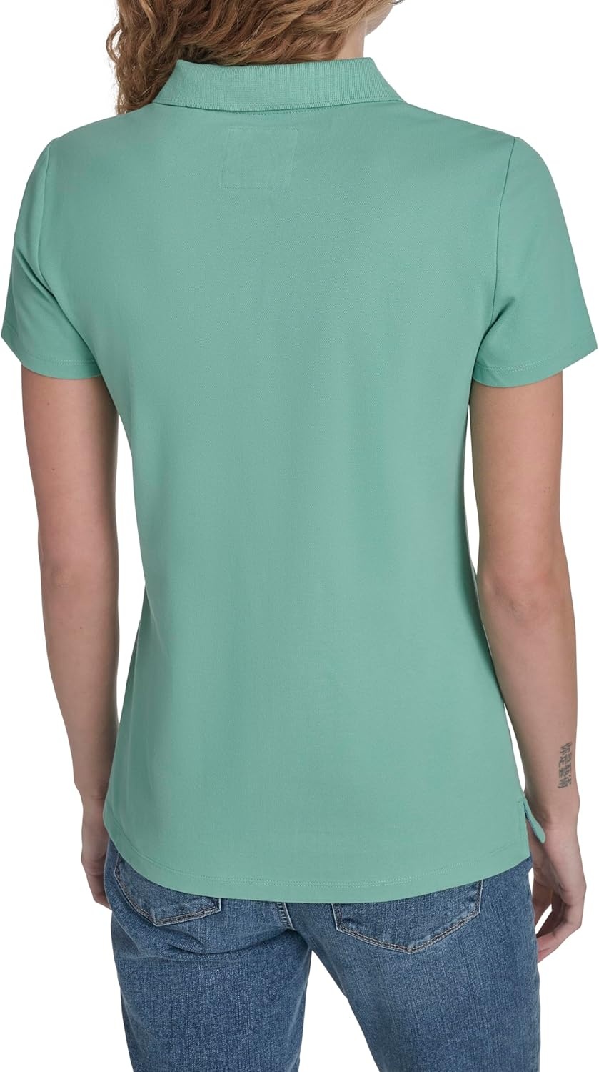 image:imageNautica Womens 5Button Short Sleeve Breathable 100 Cotton Polo ShirtCrme De Menthe