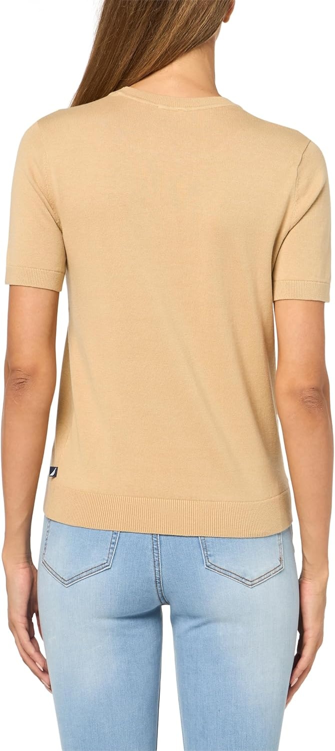 image:imageNautica Womens Short Sleeve Solid Butterfly Pullover SweaterIrish Cream Multi
