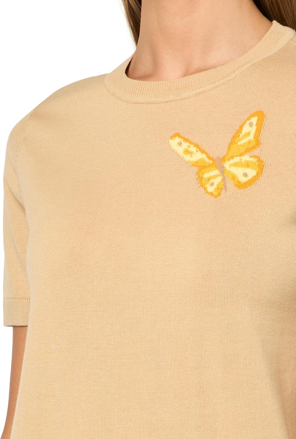 image:imageNautica Womens Short Sleeve Solid Butterfly Pullover SweaterIrish Cream Multi