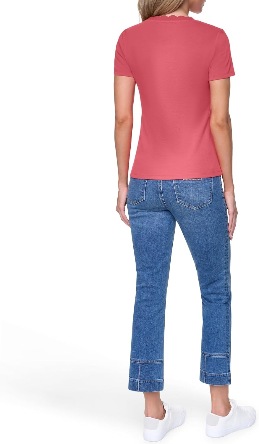 image:imageNautica Womens Solid Short Sleeve Crew Neckline TShirtMineral Red