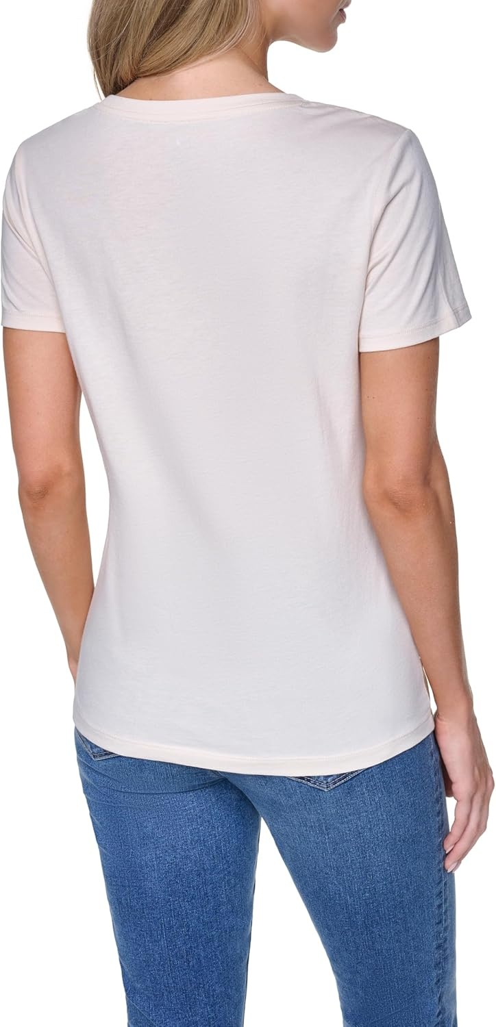 image:imageNautica Womens Solid Short Sleeve Crew Neckline TShirtTigers Eye Multi