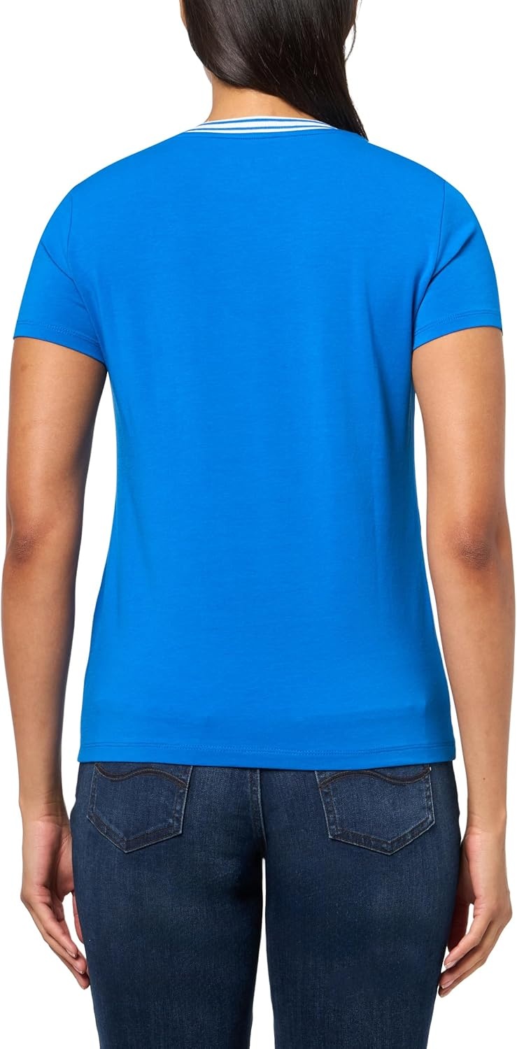 image:imageNautica Womens Solid VNeck Short Sleeve TShirtCerulean Blue