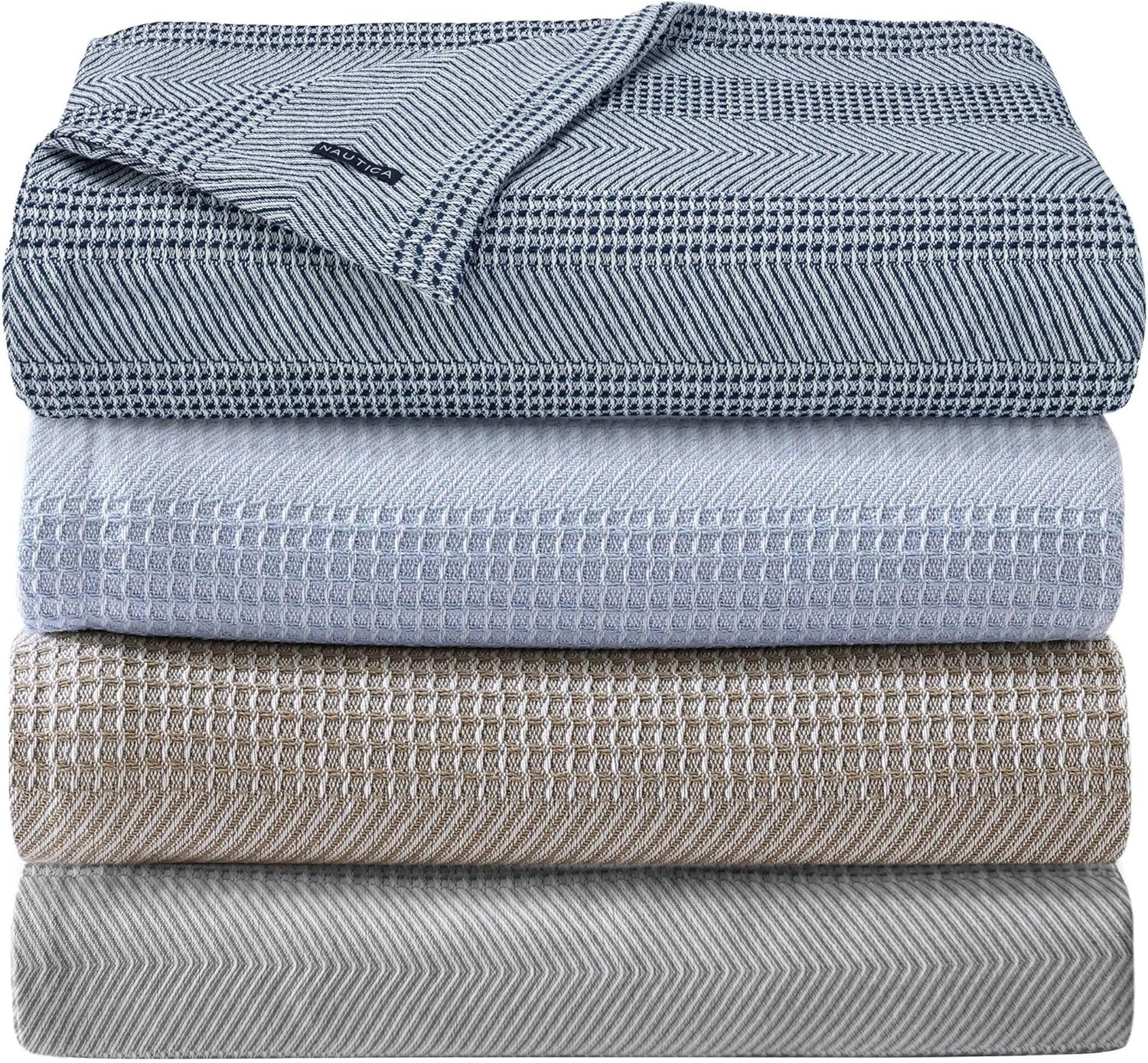image:imageNautica Twin Blanket Soft Cotton Bedding Medium Weight for All Seasons Chevron Light Brown TwinChevron Light Brown
