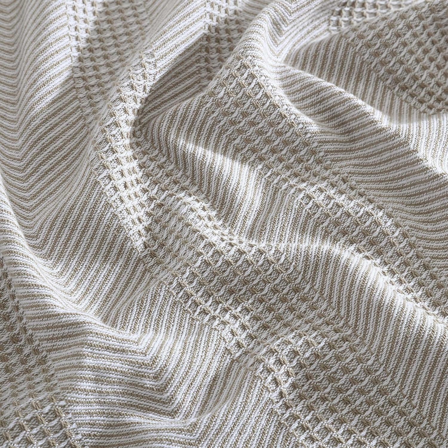 image:imageNautica Twin Blanket Soft Cotton Bedding Medium Weight for All Seasons Chevron Light Brown TwinChevron Light Brown