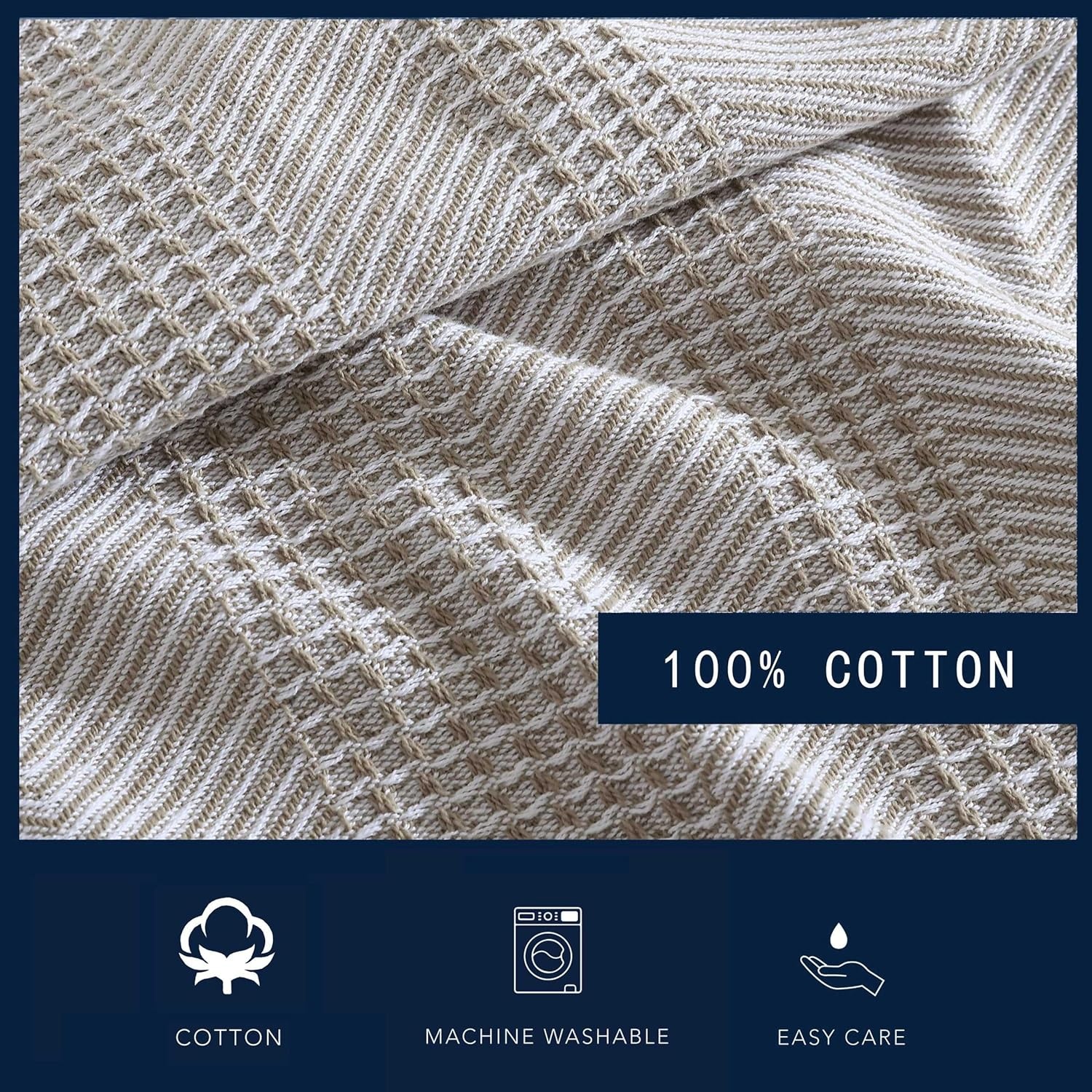 image:imageNautica Twin Blanket Soft Cotton Bedding Medium Weight for All Seasons Chevron Light Brown TwinChevron Light Brown