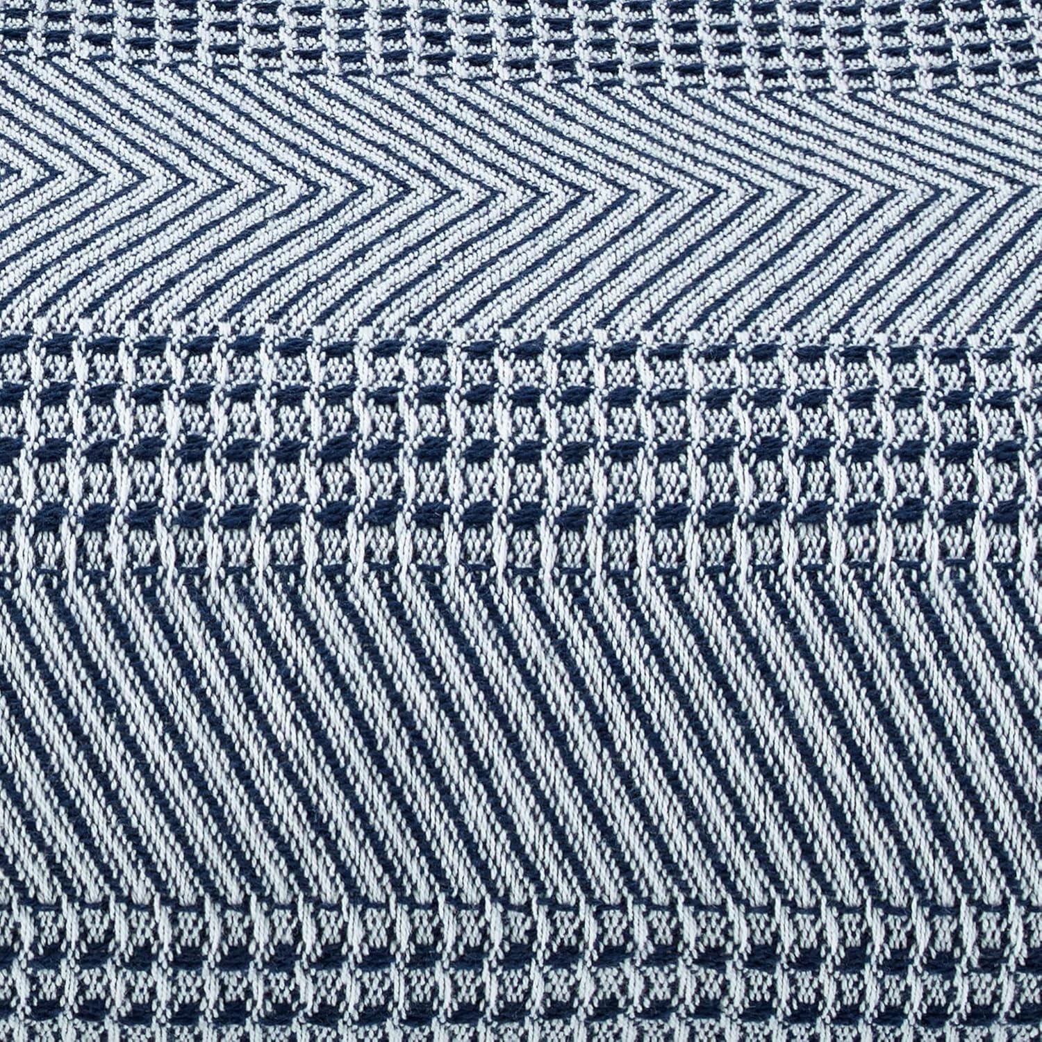 image:imageNautica Twin Blanket Soft Cotton Bedding Medium Weight for All Seasons Chevron Light Brown TwinNavy