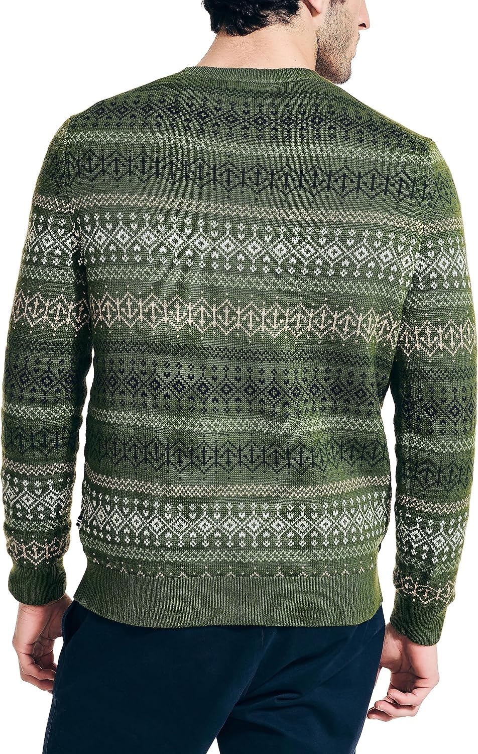 image:imageNautica Mens Nautica Fair Isle Crewneck SweaterChive