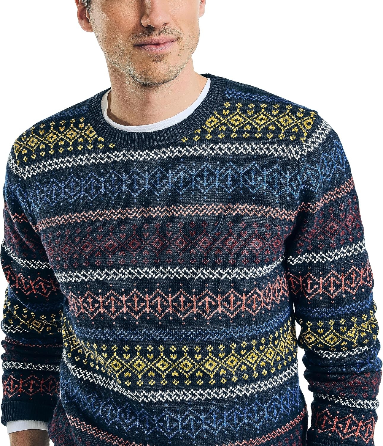 image:imageNautica Mens Nautica Fair Isle Crewneck SweaterNavy Seas